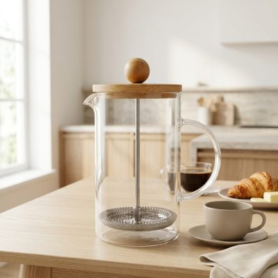Cafetera Prensa Francesa 600 ml de Vidrio Borosilicato para Café y Té